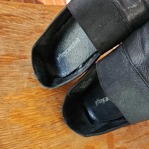 Jeffrey Campbell Cube Black and White Leather Shoes Sz 9 - Picture 5 of 16